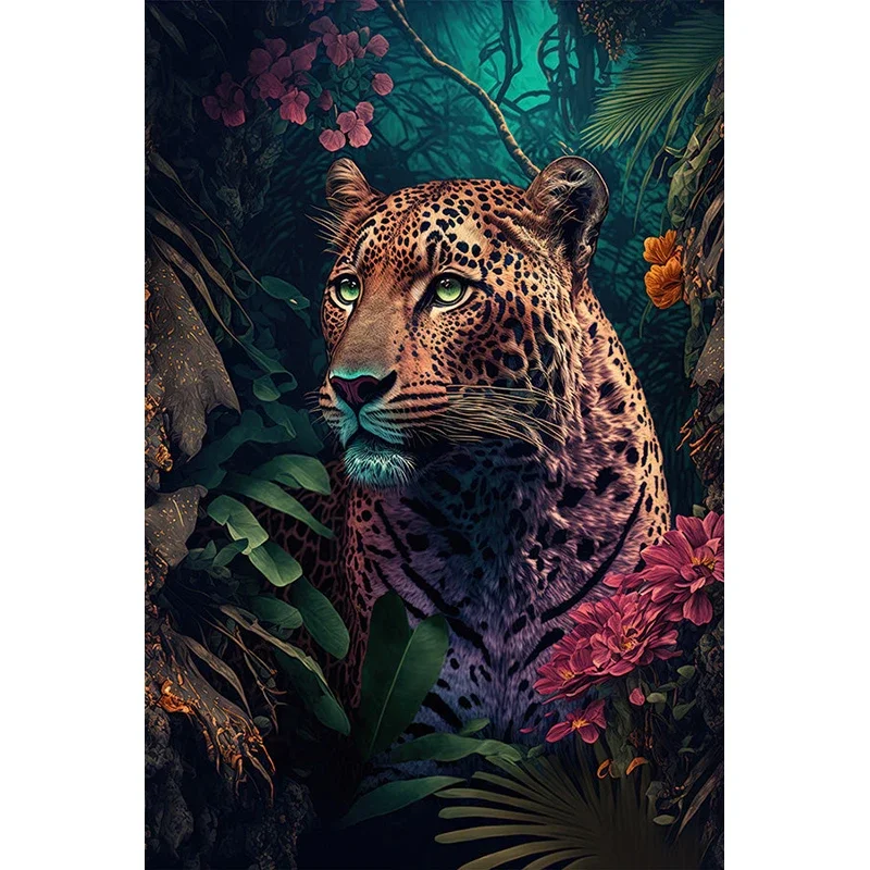 Домашний декор Тропический лес Растения Животные Настенная живопись на холсте с