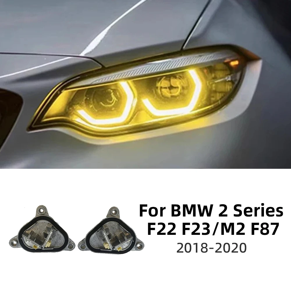 

Лимонно-желтый светодиодный светильник Angel Eyes DRL для BMW 2 серии F22 F23 F87 M2 2018-2020 M240i 230i 218i LCI дневные ходовые огни