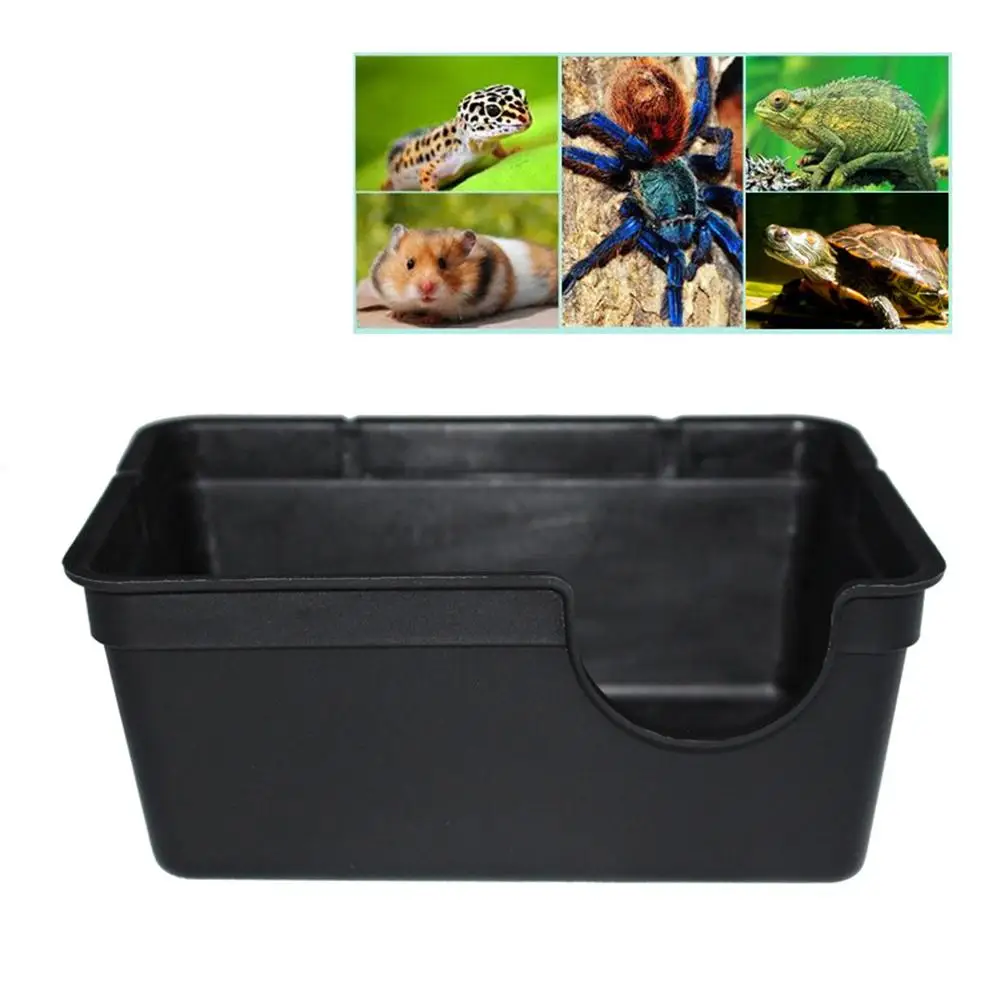 

Small Reptiles Pets Toys Gecko Snake Shelter House Food Water Bowl Cave Climbing Box