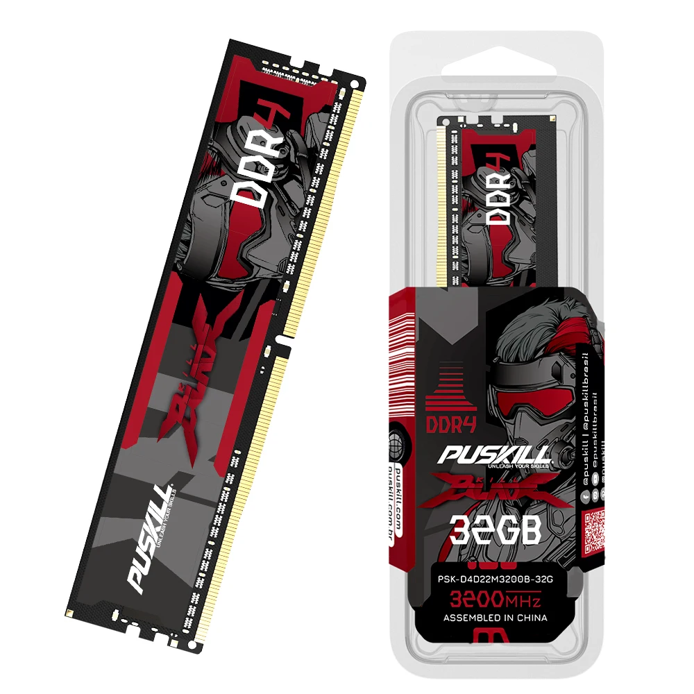 Фото PUSKILL KILLBLADE Настольная память DDR4 RAM 32 ГБ 16 ГБ 8 ГБ 1,2 В 3200 МГц 2666 МГц 288-контактный PC4 UDIMM Memoria №2