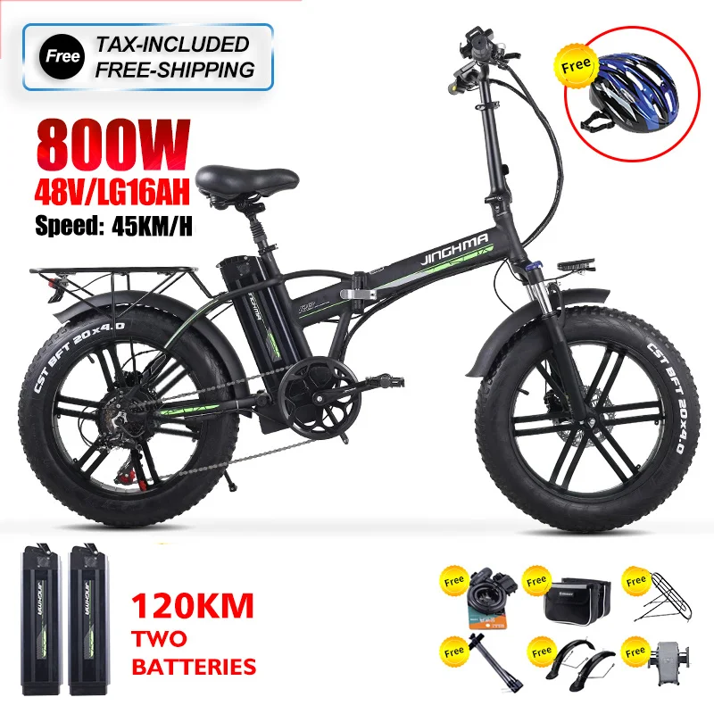 

JINGHMA R8 the bike Elektro Fahrrad elektrische Fahrrad Klapp 800W 48V LG 16AH Batteries 4,0 Fett Reifen Ebike ebike