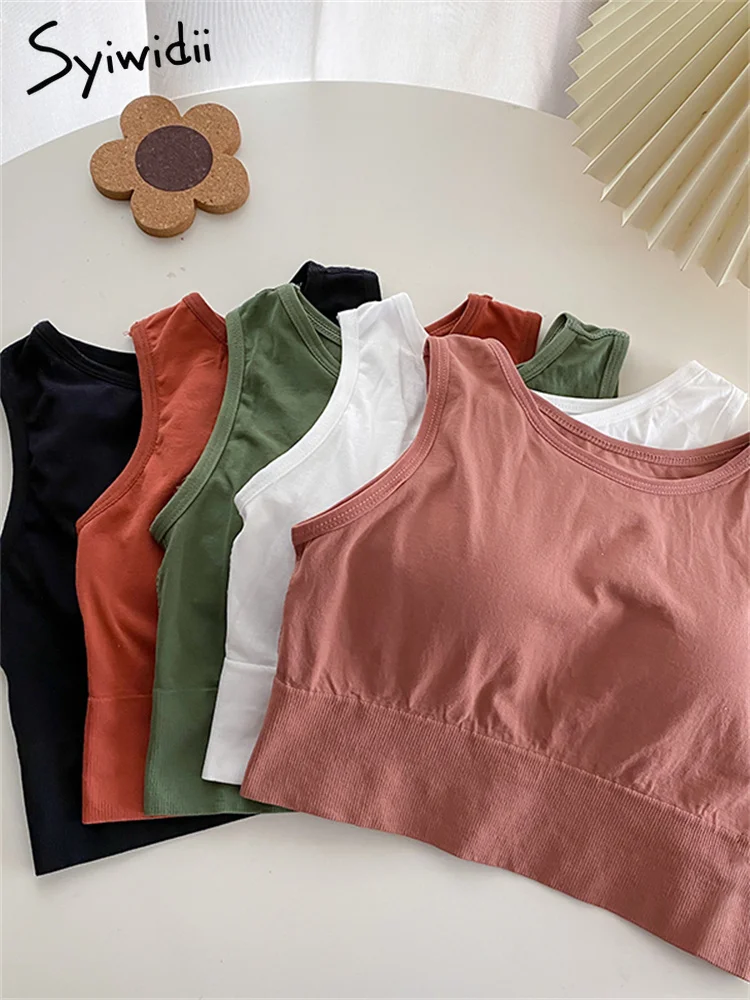 Syiwidii корейский спортивный укороченный топ женское нижнее белье со встроенным