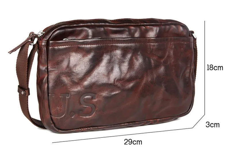 Fashion luxury genuine leather men's chest bag outdoor street daily handmade natural real cowhide teens pleated shoulder bag