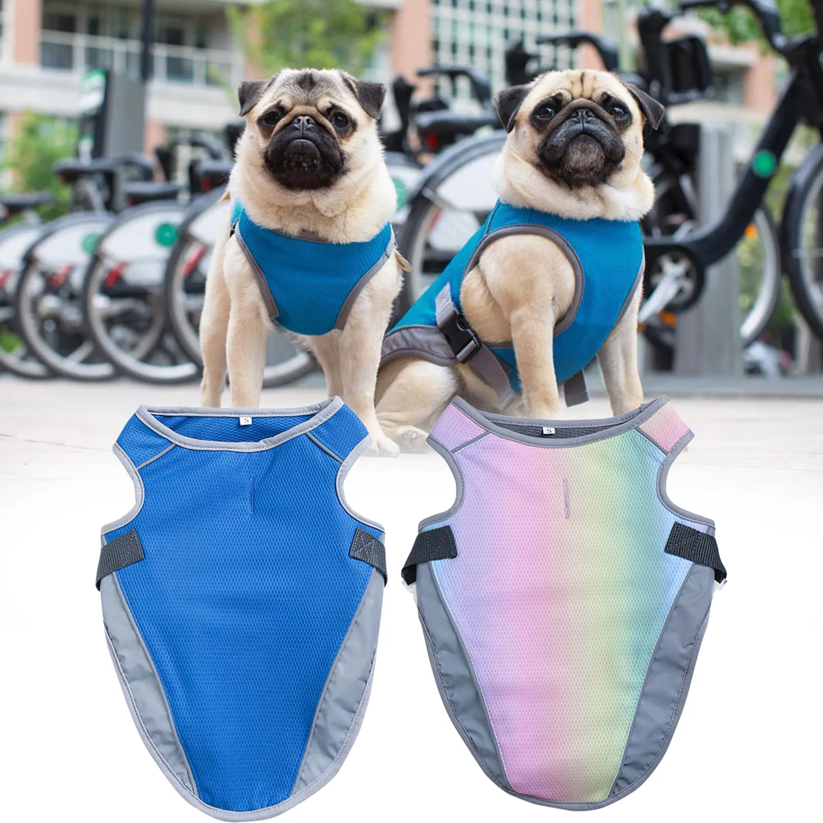 

Summer Dog Cooling Vest Clothes Cooling Harness For Dogs Adjustable Mesh Outdoor Pet Vest Coat Quick Release Pet dog Clothes