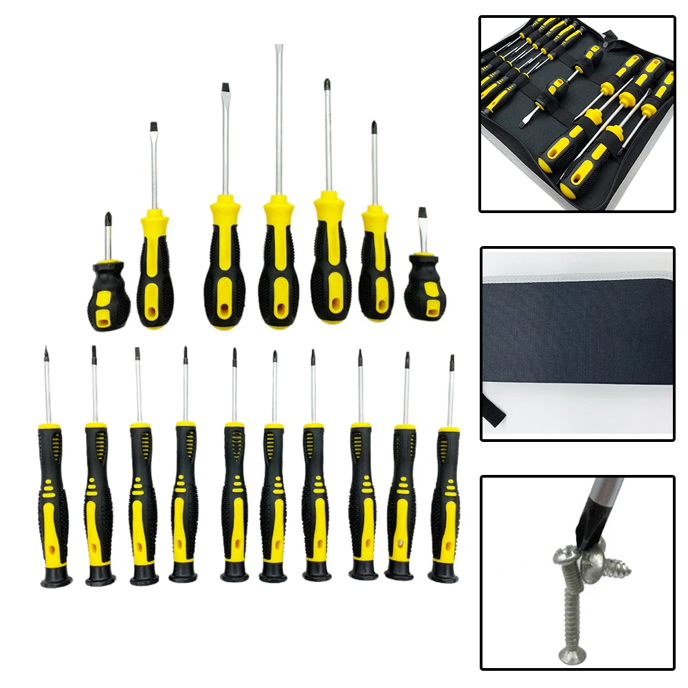 

17PCS Multi-function Slotted Corss Screwdriver Bit Magnetic Phillips Nutdrivers Set With Tool Bag Mobile Phone Repair Tool
