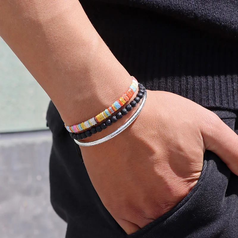 Тибетский буддизм счастливый узел веревка мужской Браслет натуральные