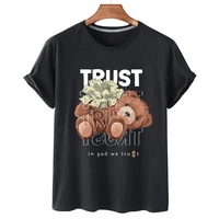 trust little bear top mujer women clothing student short sleeved loose harajuku tee print casual female oversized t shirts s 5xl