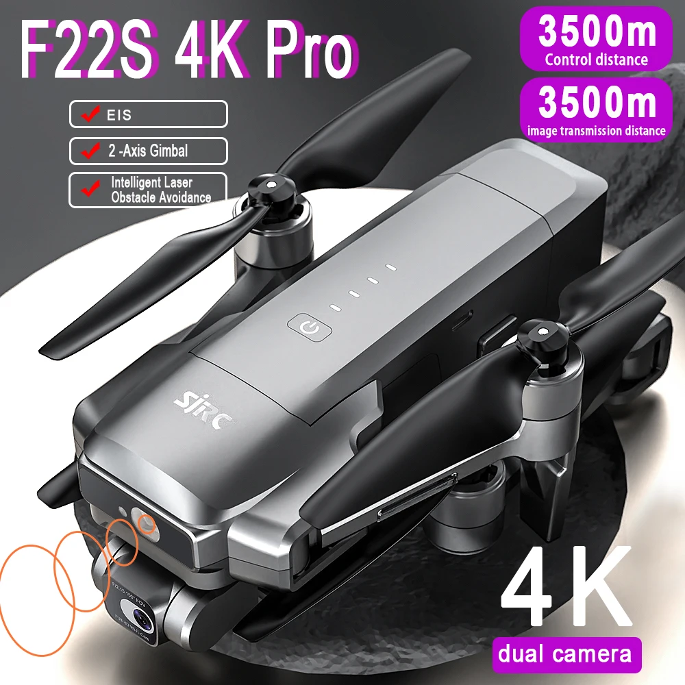 

SJRC F22S 4K Camera Drone Profesional GPS 3.5KM 2-Axis Gimbal Obstacle Avoidance Brushless Motor F22 Mini Drone RC Quadcopter