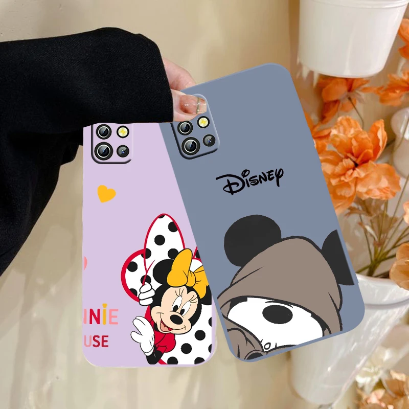 

Misney Minnie Phone Case For Samsung A12 A13 A21S A22 A31 A32 A33 A42 A51 A52 A53 A71 A72 A73 Liquid Rope Funda Cover Soft Back