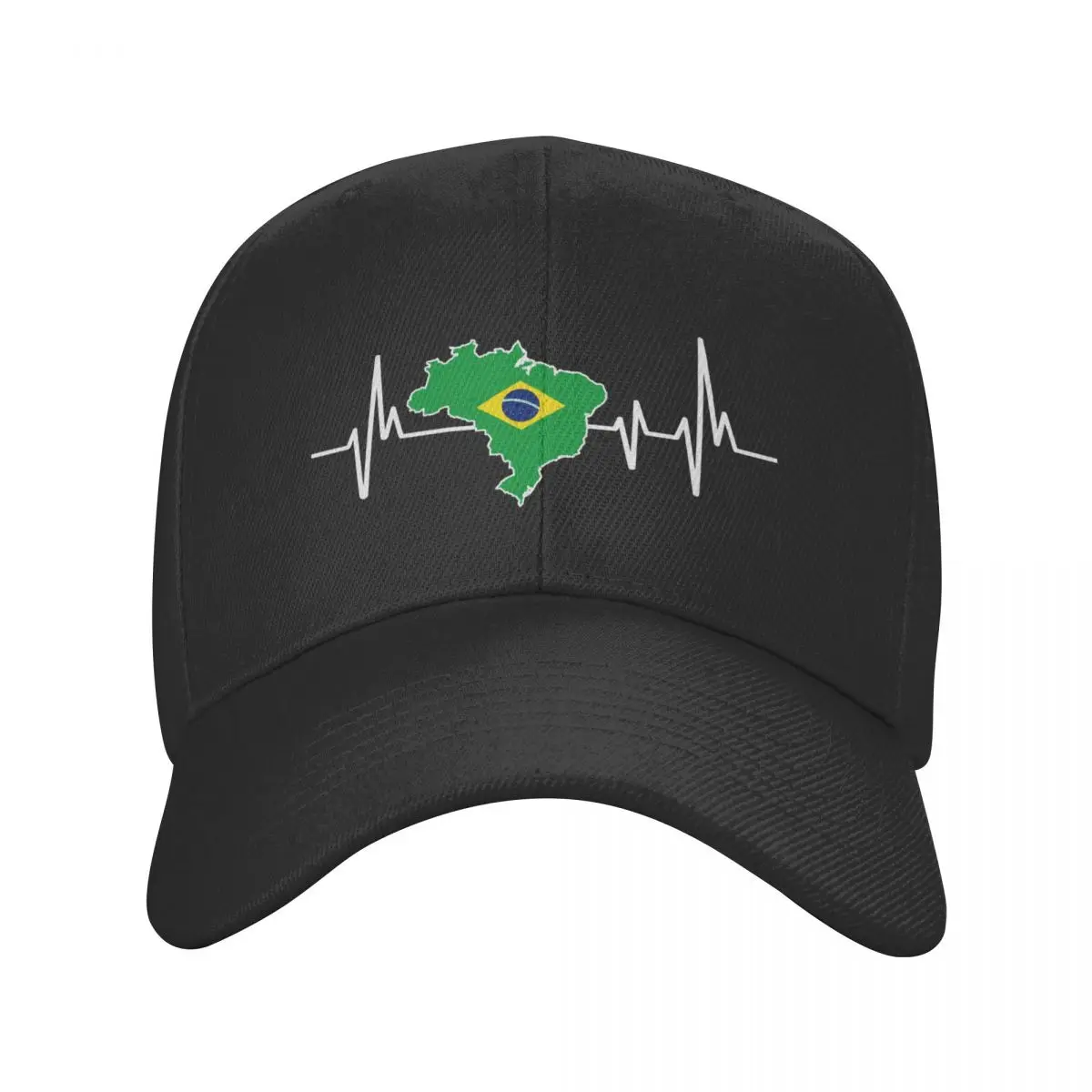 

New Heartbeat Design Brazilian Flag Brazil Baseball Cap Sun Protection Adjustable Brazilian Proud Dad Hat Autumn Snapback Caps