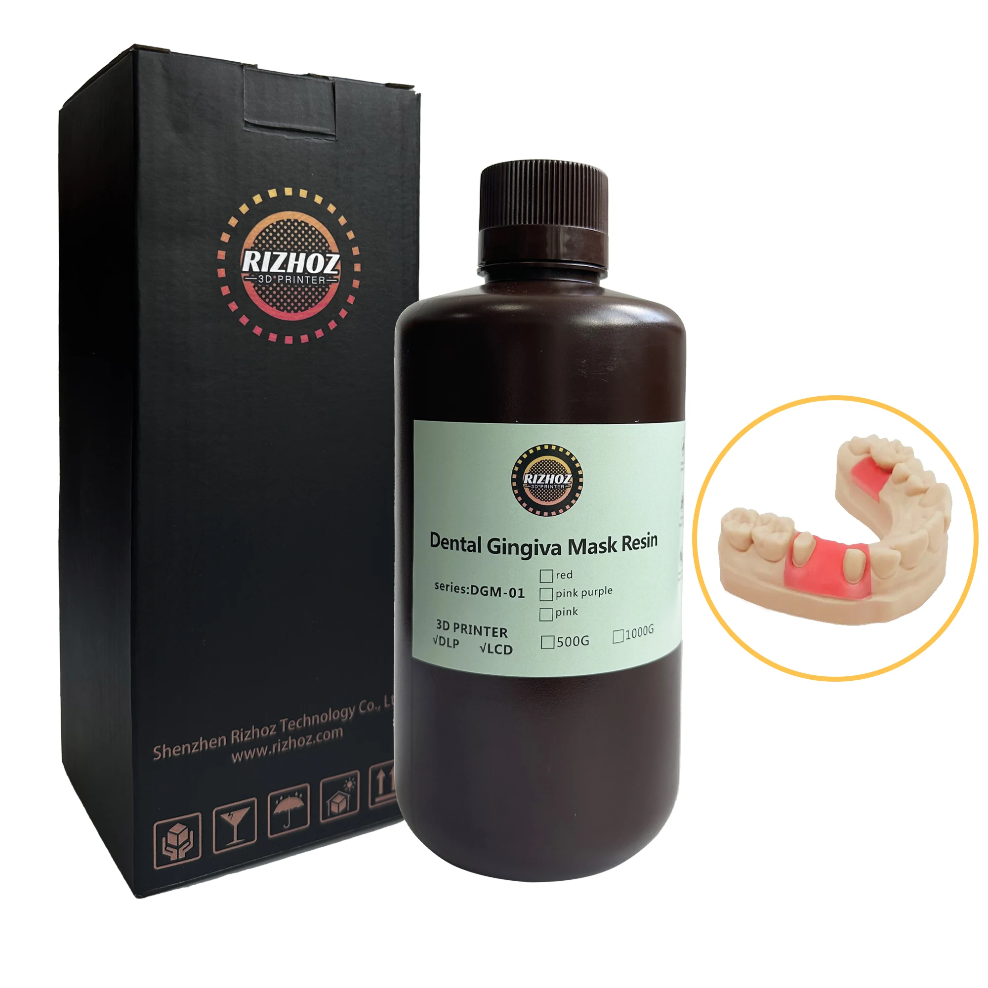 Смола для 3D принтера RIZHOZ Gingiva-реалистичный цвет гибкая устойчивая к разрыву