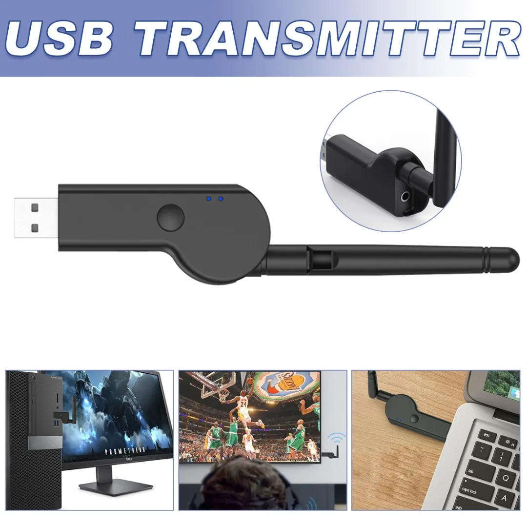 USB Wirelss 5.2 Audio Transmitter Adapter For TV PC Headset 3.5mm Ensure Fast Connection Long Distance Transmission Stability