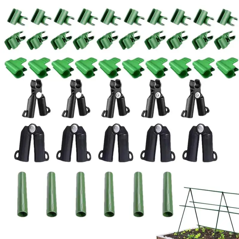 

46Pcs Plant Support Trellis Adjustable Plant Connector Stake Garden Connector Joint Connecting Buckle Clip Plant Climbing Frame