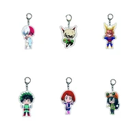 charm japan anime my hero college keychain acrylic double sided transparent key chain ring accessories jewelry gift