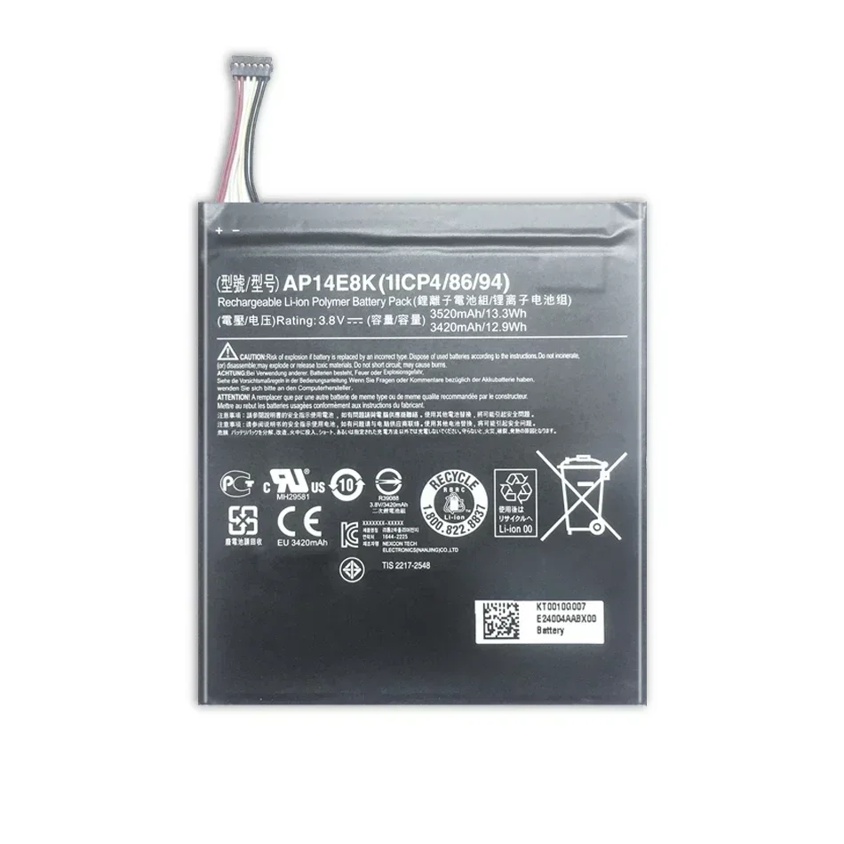 Сменный аккумулятор для Acer Iconia One 7 One7 B1-750 AP14E8K 3520 мАч трек-код