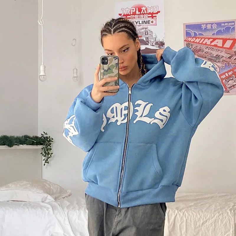 

y2k Wome clothing hoodies Printed Pattern Pullover Sweatshirt streetwear Oversized Punk Vintage kpop dance long-sleeved tops