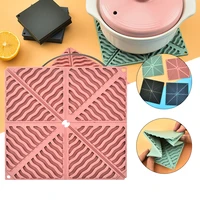 insulated placemat for home kitchen supplies foldable heat resistant non slip table pad placemat table square silicone placemat