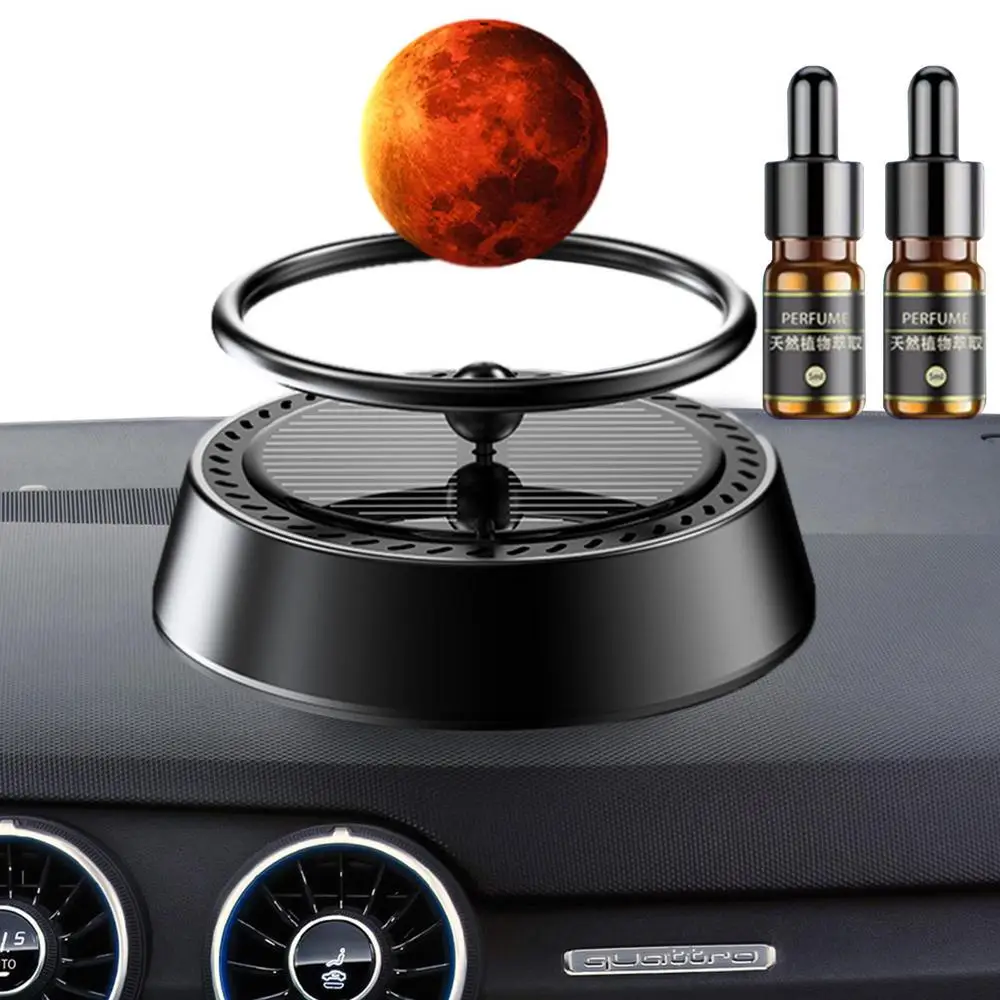 Автомобильный освежитель воздуха на солнечной батарее для ароматерапии, вращающийся Автомобильный диффузор эфирного масла с межзвездным шариком, снимает и обновляет