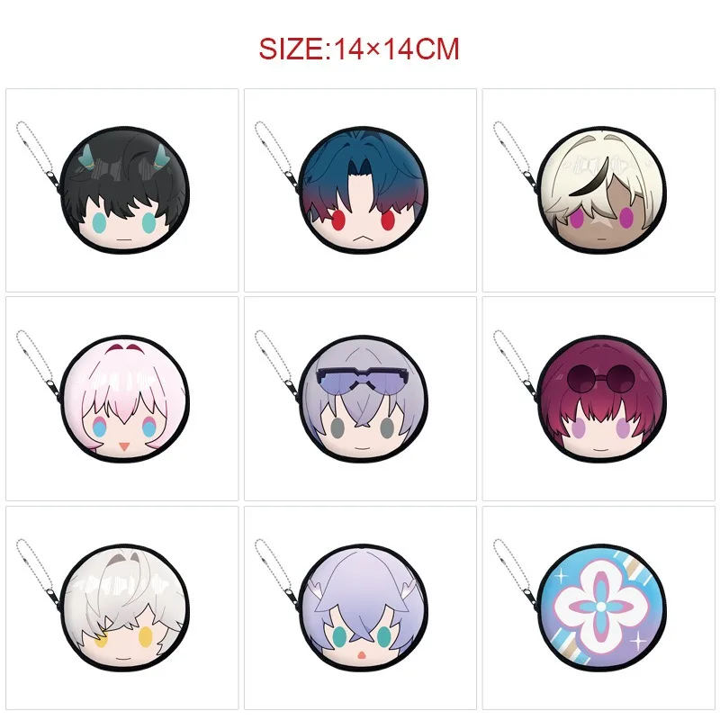 

Honkai Star Rail Anime PU Round Change Purse Dan Heng March 7th Cartoon Goods Collection Q Version Portable Storage Bags Display