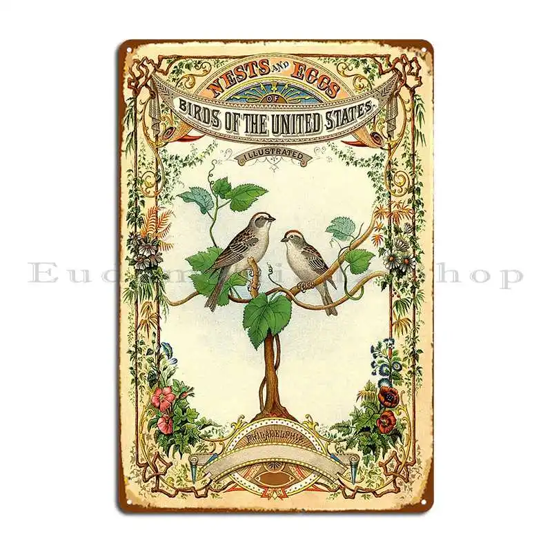 Винтажная Обложка для книг в виде гнезда и яиц птиц из Соединенных Штатов 1882