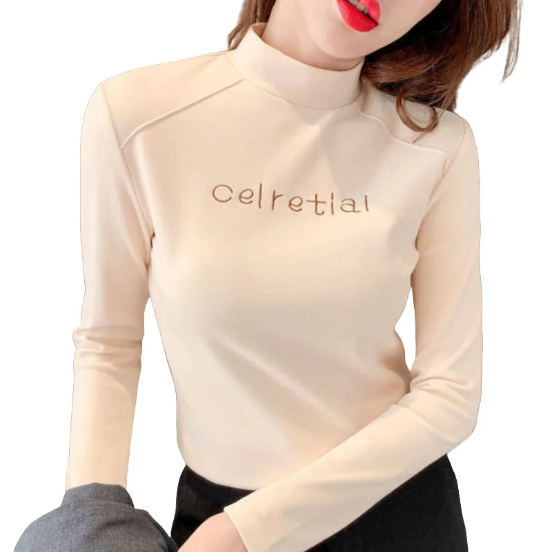 Женская рубашка больших размеров с полувысоким воротником двусторонняя