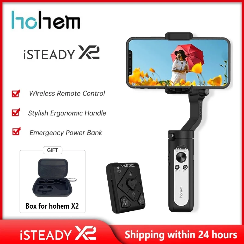 

Hohem iSteady X2 Smartphone 3-Axis Gimbal with Remote Control Foldable Handheld Phone Stabilizer for iPhone/Samsung/Huawei