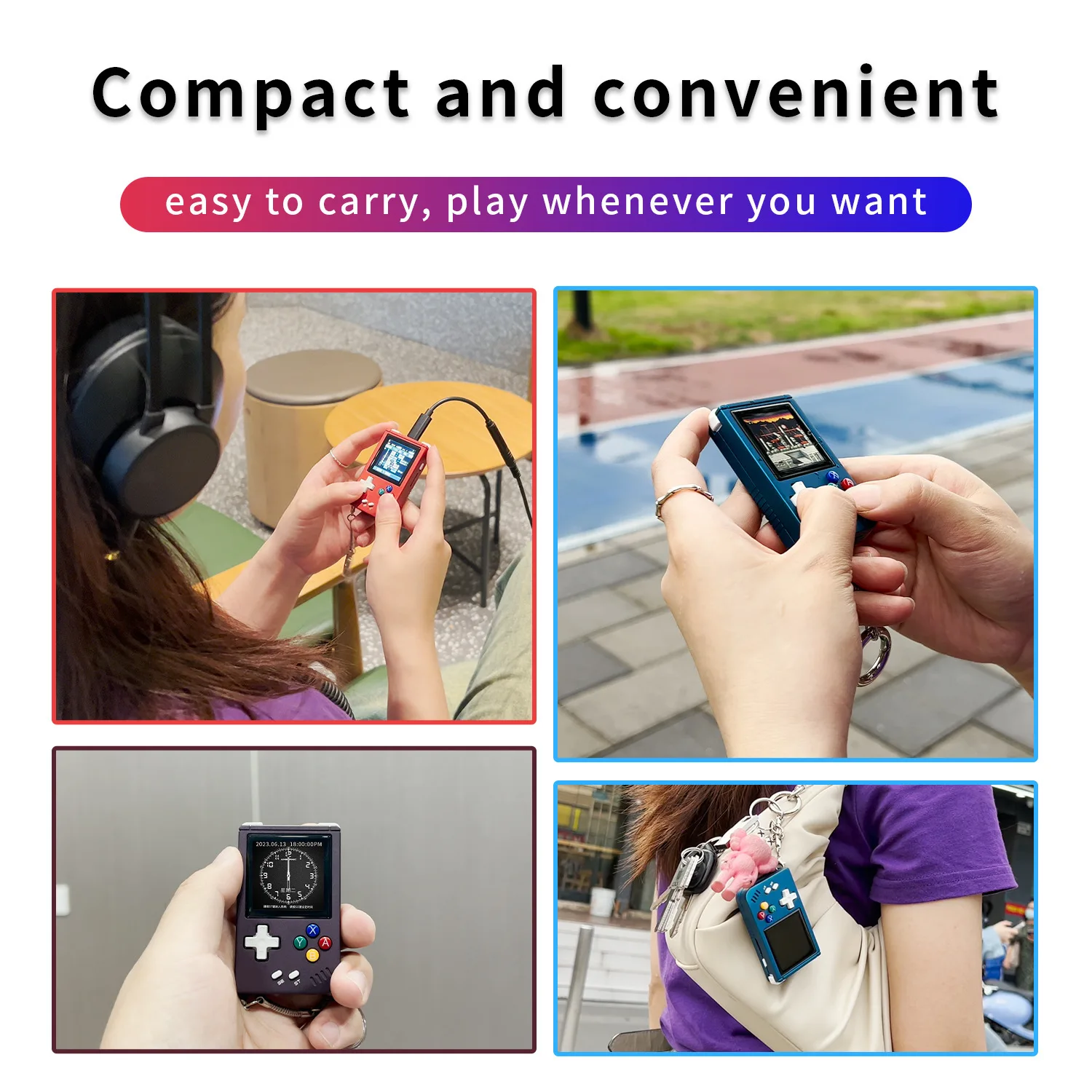 Портативная игровая мини-консоль из алюминиевого сплава Rg Nano Ps1 с брелоком