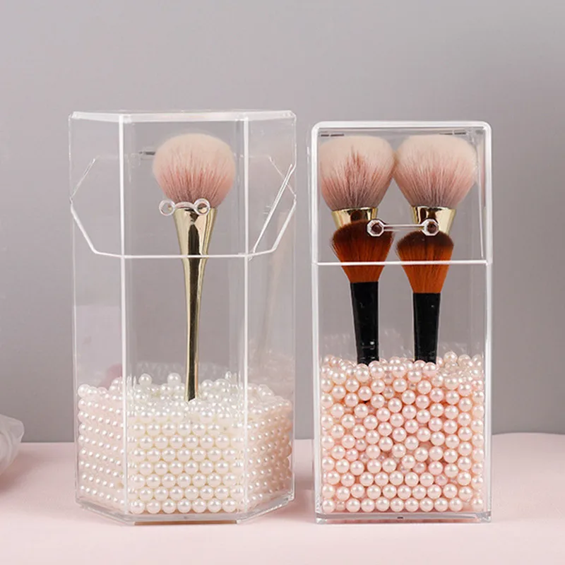 Acrylic Makeup Brush Organizer Makeup Holder Lipstick Pencil Storage Container Transparent Storage Box Holder Cosmetic Holder