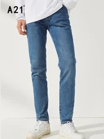 a21 mens vintage casual jeans for autumn winter fashion low waist cotton denim pencil pants male slim fit trousers korean style