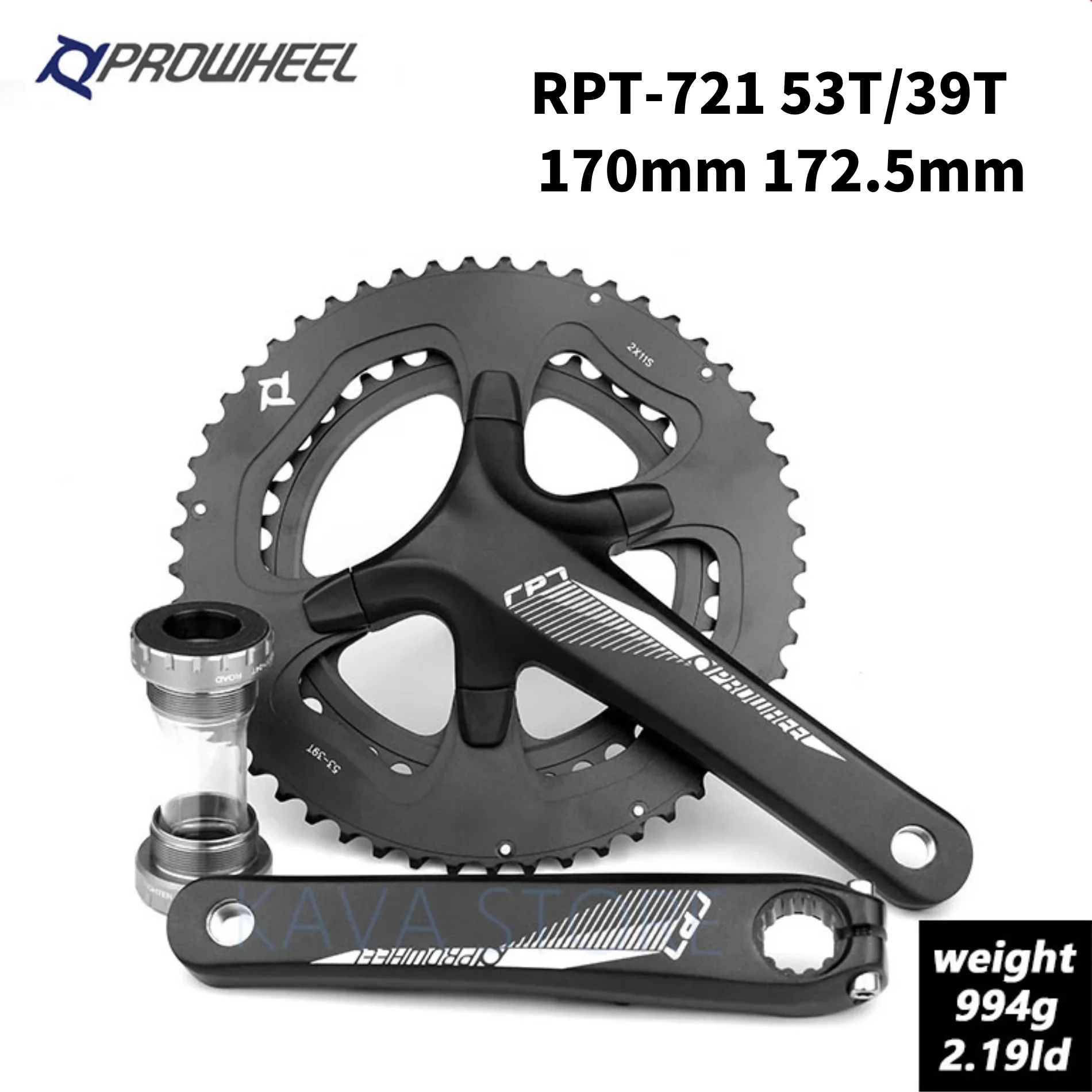 

Prowheel 2*11S Road Bike Crankset 53T/39T Sprocket Hollowtech 170Mm 172.5Mm Compatible with Shimano Bicycle Crank Suit