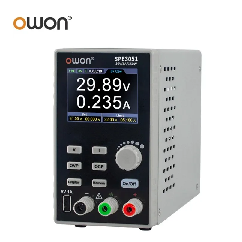Фото Программируемый источник питания постоянного тока OWON SPE 300W 60V/10A 60V/5A с 2,8-дюймовым LCD-дисплеем, разрешением 10 мВ/1 мА, цифровой регулятор напряжения SPE6103 №2