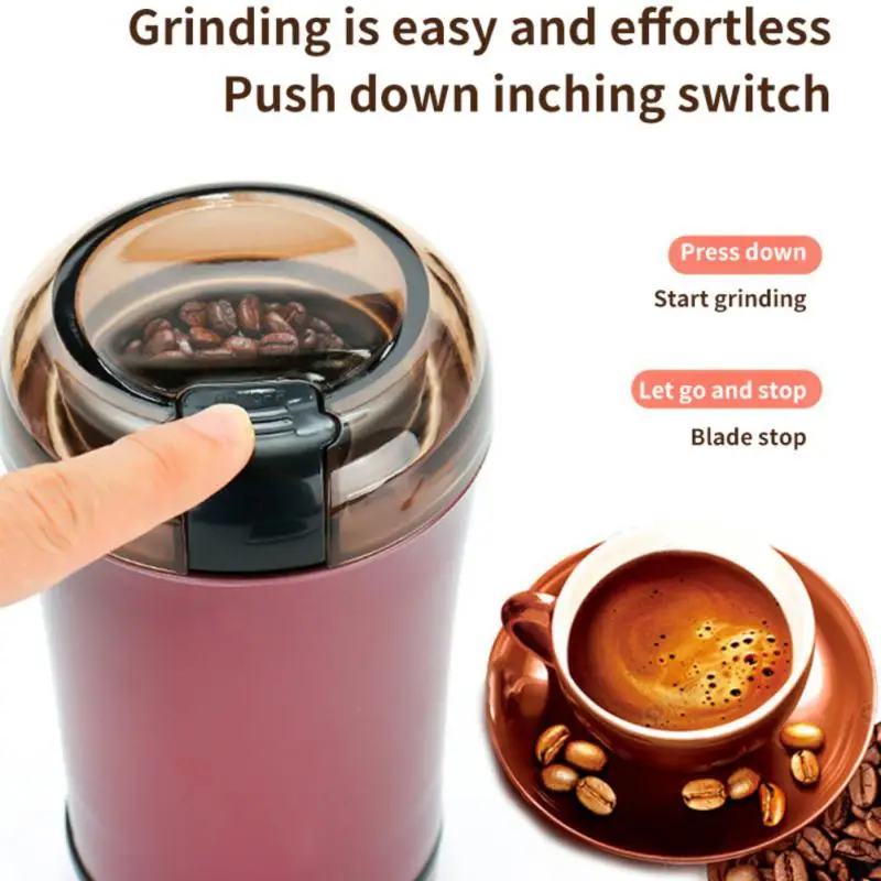 

One-key Knife Sharpening Operation Electric Coffee Mill Wide Availability With Transparent Visual Cover Grain Flour Mill
