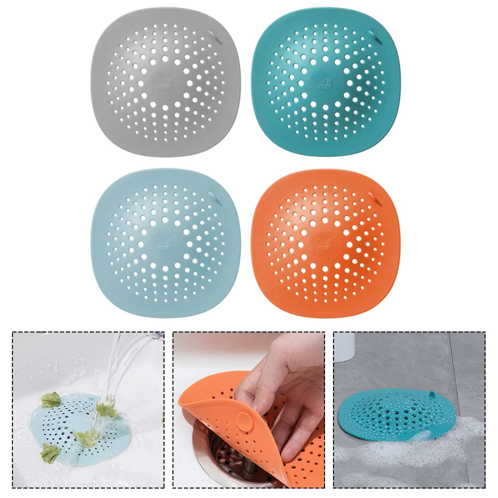 

Drain Silicone Cover Filter Sink Hair Showercovers Rubber Garbage Filters Scraps Vegetable Bathroom Floor Bath