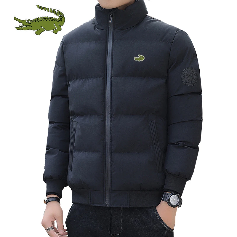 Fashion Padded jacket men's trend winter loose solid color casual thickening jacket stand collar cold protection large size shor