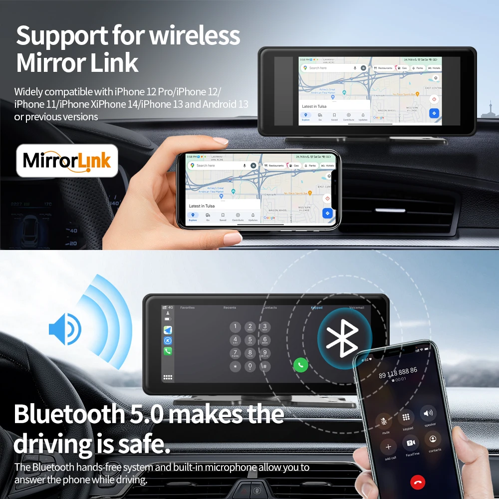 Автомобильный мультимедийный плеер с дисплеем 6 9 дюйма поддержка CarPlay Android авто