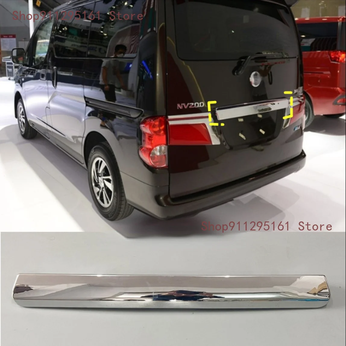 

For Nissan NV200 Chrome Back Door Rear Trunk Trim Cover car accessories