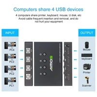 4port usb kvm switch am 404cy 4input 4output usb kvm switch 1 set of keyboard and mouse control 4 hosts