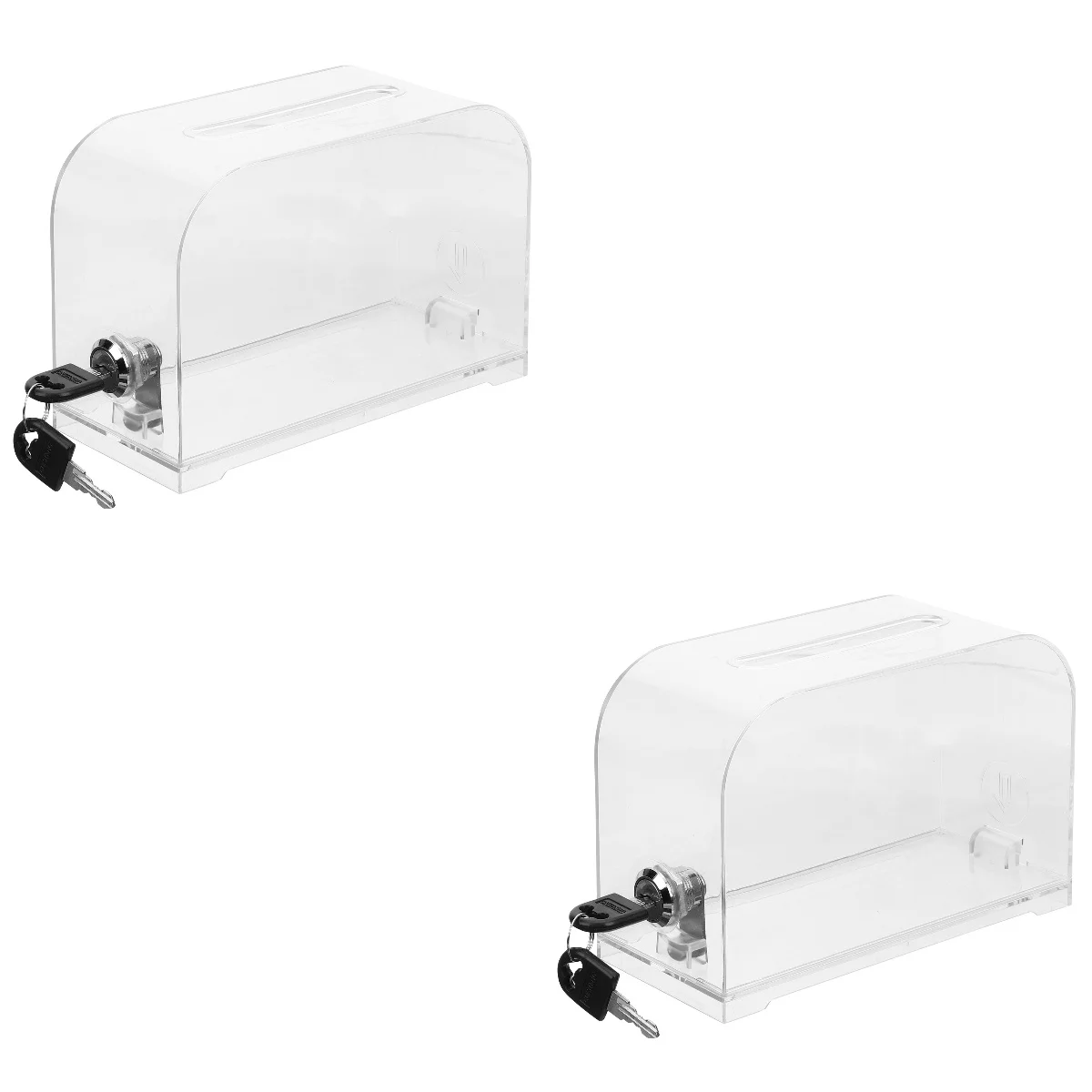 

2 Sets Makeup Storage Organizer Box Business Ballot Box Business Card Holder Case Lock Acrylic Business Cards Holder Office