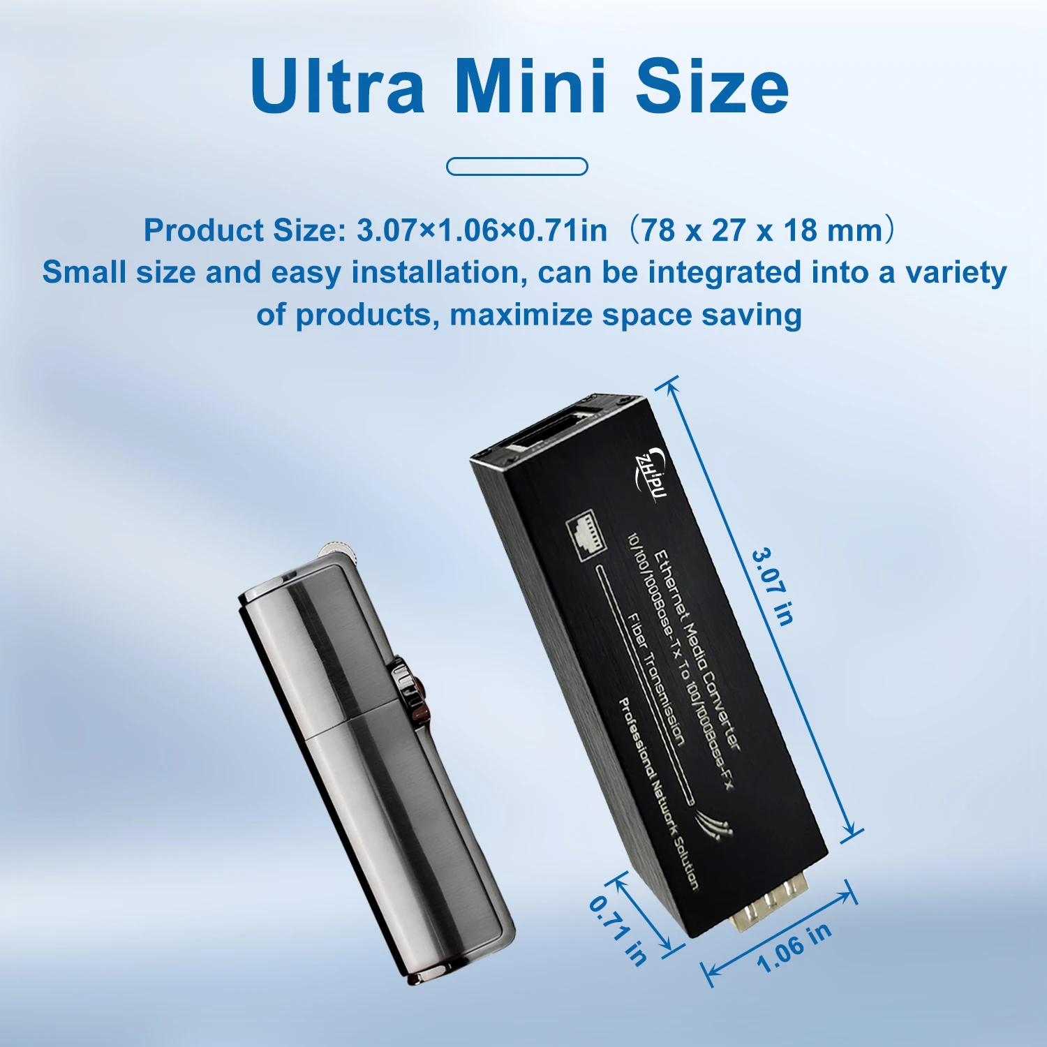 Мини-гигабитный оптоволоконный медиаконвертер 10/100/1000 Мбит/с Ethernet с