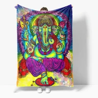 buddhist colorful elephants 3d printed blanket flannel blanket for beds cartoon throw bedspread sofa gift for kids adult cute