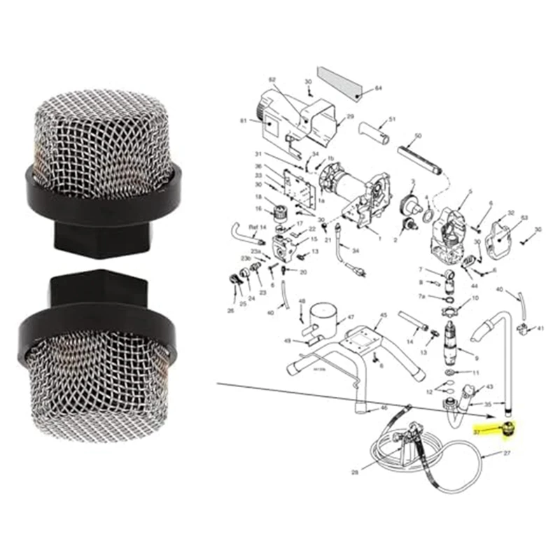 246385 246384 287032 Набор фильтров безвоздушного распыления для распылителей Graco 390 395 490