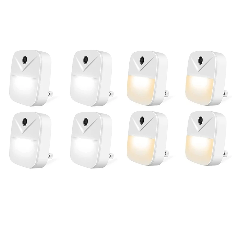 

Night Light Plug-In Smart Light Pack Of 4 Automated On & Off Wall Light For Hallways, Bedrooms, US Plug