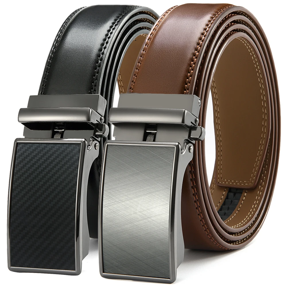 

Men's Leather Belt Metal Automatic Buckle Belt Business Casual Pants Man Belt