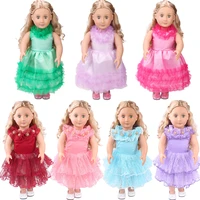 one piece kawaii summer sleeveless solid color lace skirt for 43cm boys american doll 18 inch doll baby toy accessories