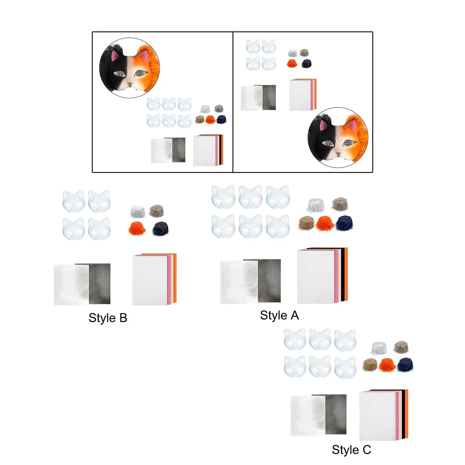 DIY комплект масок для кошек сувениры вечеринки декоративный костюм пустая маска