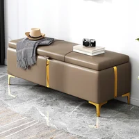 Light Luxury Shoe Stool Home Door Storage Shoe Corridor Storage Bench To Sit Bed End Leather Stool Cloakroom Try Shoe Stool