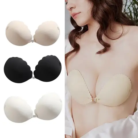 Thickened  Strapless Bra Women's Gathering Breast Sticker Lingeries Camisole Wedding Dress Pull Up Invisible Silicon Bra