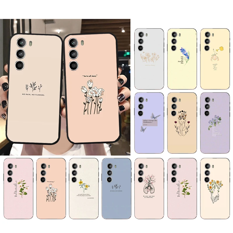 

Art Flower Case for Motorola G22 G60 G52 G100 G Stylus G30 G10 G20 G50 GPure E32 E20 E40 E7Power Edge 20 lite Pro OneAction