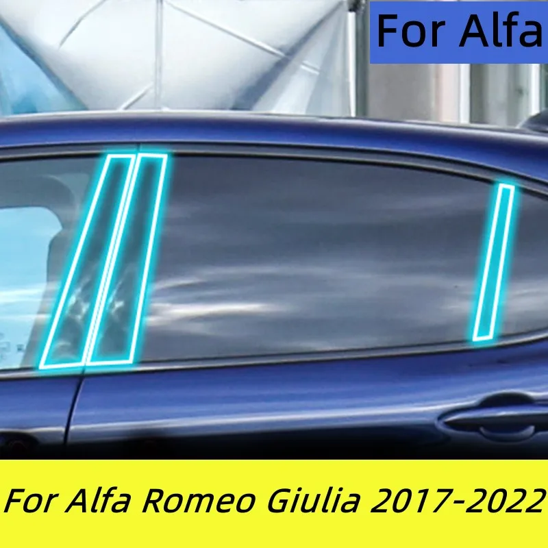 

For Alfa Romeo Giulia 2017-2022 Window Center Pillar Protective Film Anti-scratch Cover Car Protector Exterior Accessories