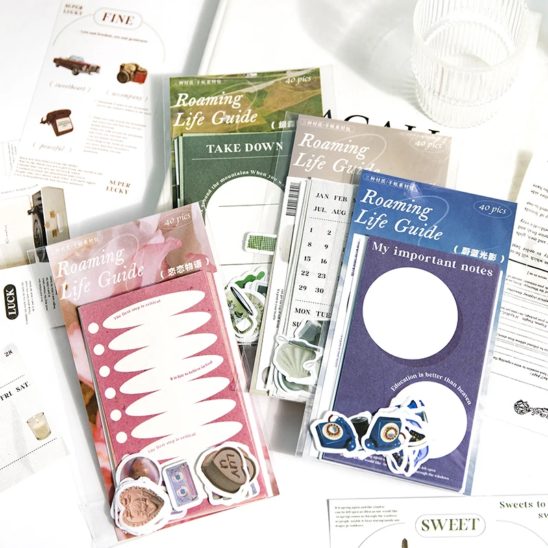 

40 шт./лот серия роуминга Life Guide материал для коллажа бумажные декоративные наклейки «сделай сам» Набор блокнотов для записей школьные прина...